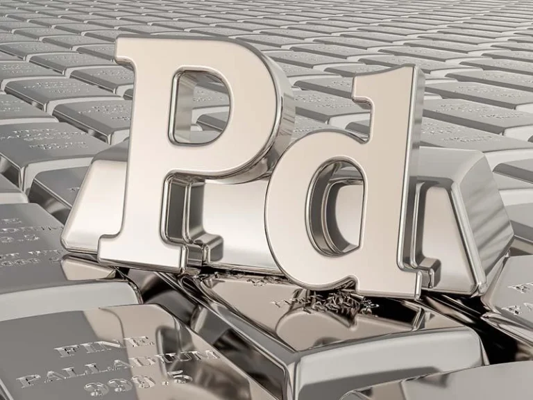 Слитки палладия с символом Pd