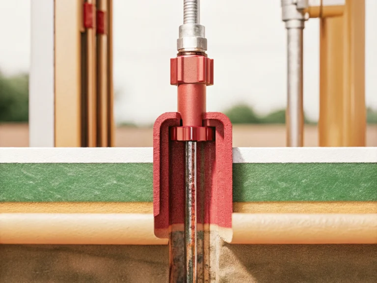 Разрез скважины с бурильной трубой и циркуляцией бурового раствора.