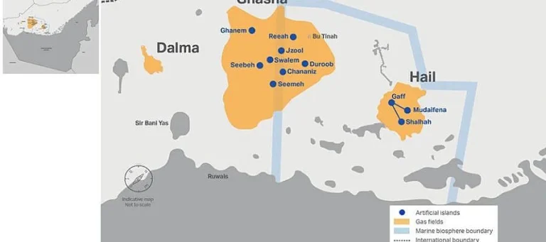 Карта газовых месторождений проекта Ghasha в ОАЭ, долю в котором OMV продала ЛУКОЙЛу за $594 млн