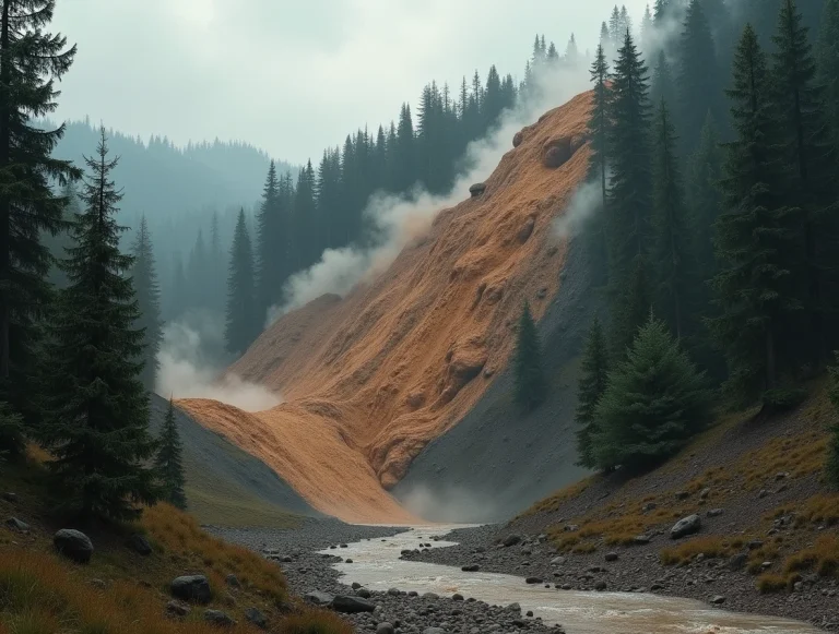 ехнология определения оползня за 10 секунд в действии – фото последствий схода грунта