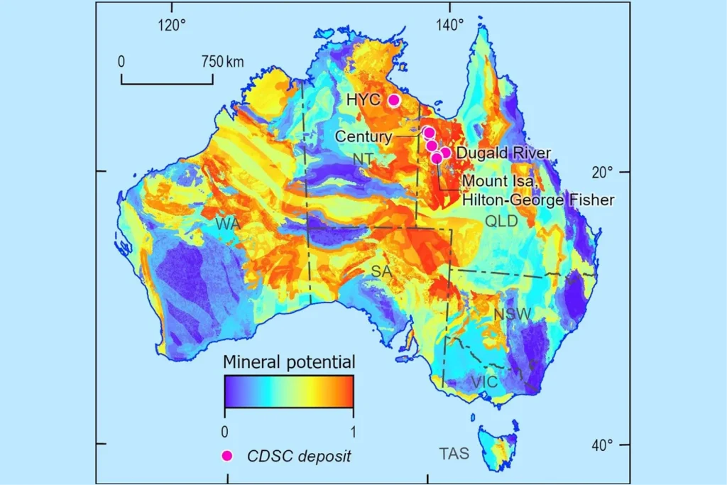 Карта минерального потенциала Австралии по данным геофизики и прогнозной оценки — пример применения ИИ в миллионном масштабе 