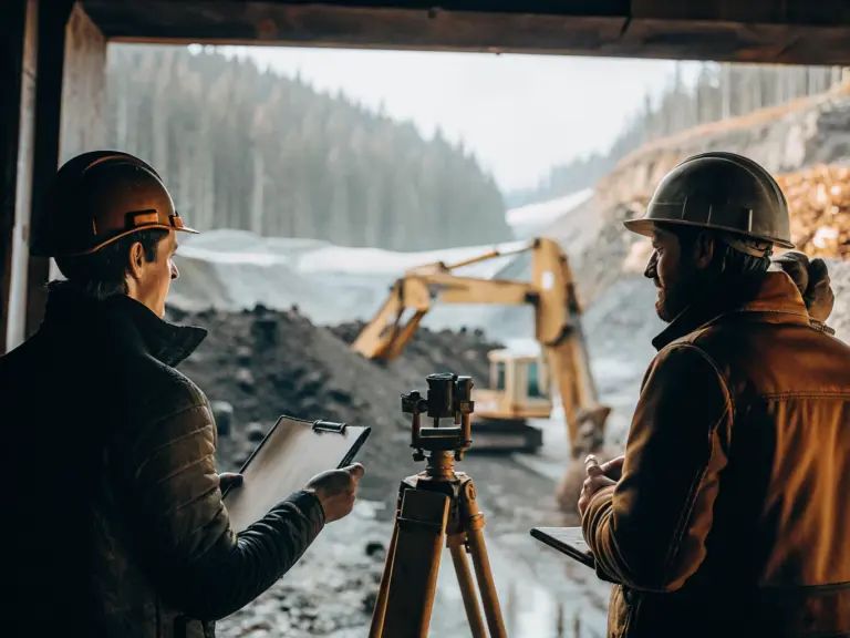 Геологи и горные мастера на работе в карьере. Зарплаты в отрасли достигают 520 тыс. рублей