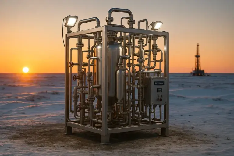 Блочно-модульный комплекс для производства метанола из попутного газа на месторождении, экологичная технология переработки ПНГ