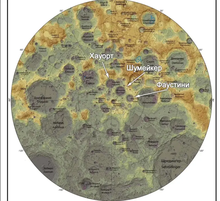 Открытие запасов водяного льда в околополярных кратерах Луны — исследование российских учёных для будущих лунных миссий и баз
