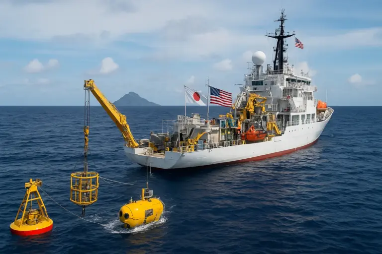 Япония США добыча редкоземельные металлы Минамитори Тихий океан морская геология стратегические ресурсы