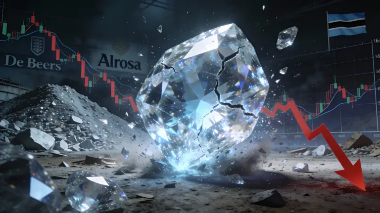 Кризис алмазного рынка 2025 De Beers Alrosa синтетические алмазы Ботсвана обвал цен