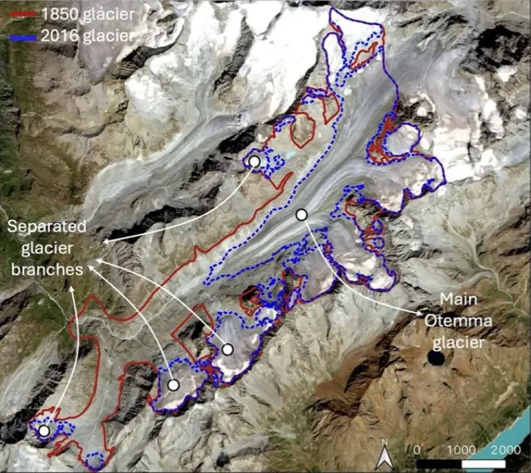 Пик исчезновения ледников в середине XXI века: до 4000 в год при потеплении 4°C.